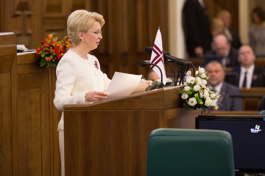 Saeimas priekšsēdētājas Ināras Mūrnieces uzruna Latvijas Republikas 
proklamēšanas 97.gadadienai veltītajā Saeimas svinīgajā sēdē