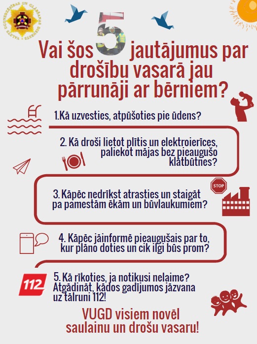 VUGD atgādina: ar bērniem ir jāpārrunā drošas vasaras pavadīšanas pamatprincipi!