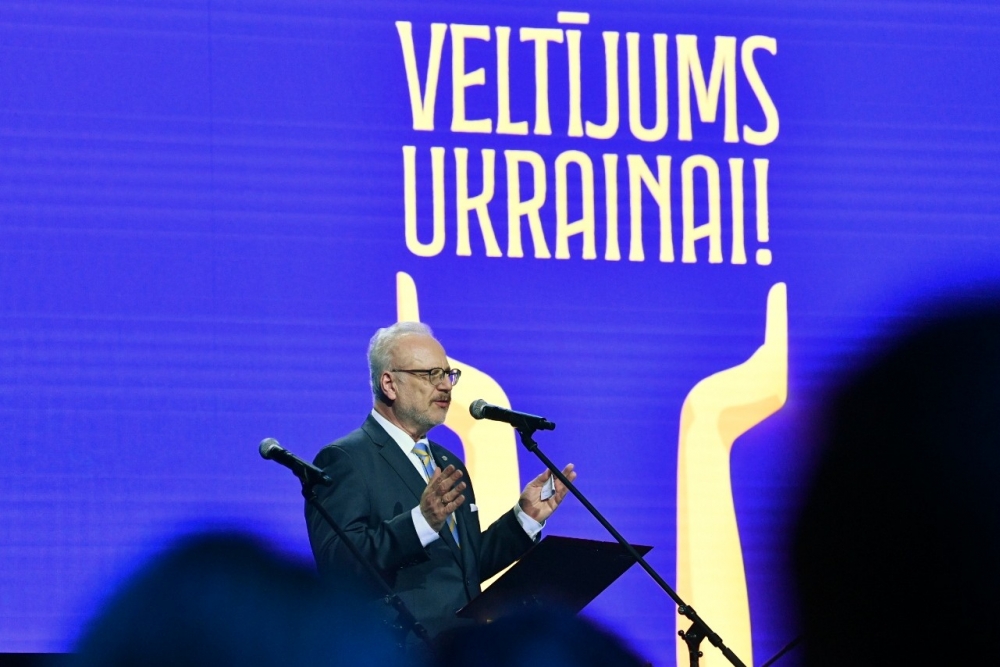 Valsts prezidenta Egila Levita uzruna labdarības koncertā “Veltījums Ukrainai”