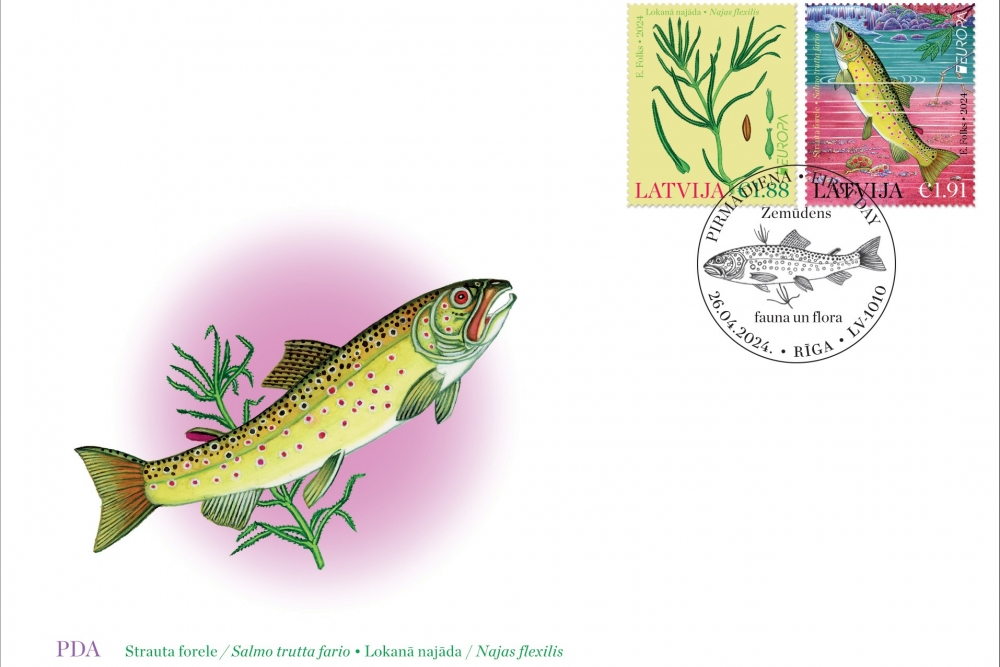 Eiropas vienotajās pastmarkās šogad izcelta aizsargājamā zemūdens flora un fauna 