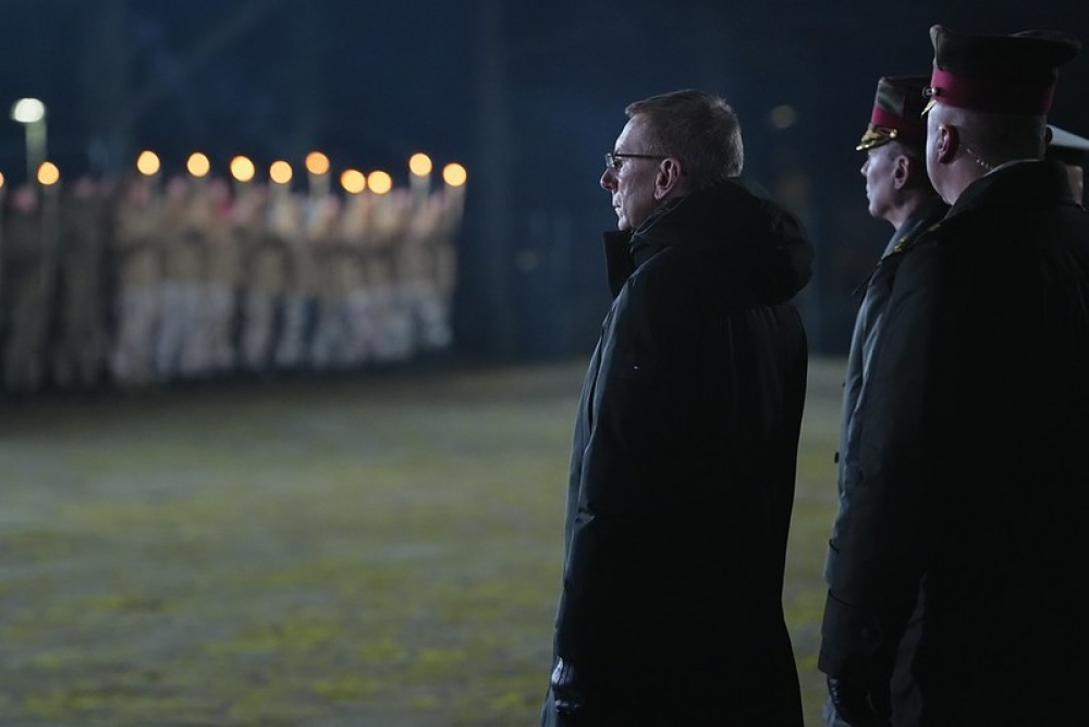 Valsts prezidenta Edgara Rinkēviča dalība Neatkarības kara vakara jundā Rīgas Brāļu kapos