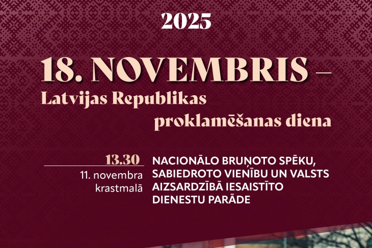 Latvijas Republikas proklamēšanas 107. gadadienai veltītā Nacionālo bruņoto spēku, sabiedroto vienību un valsts aizsardzībā iesaistīto dienestu parāde