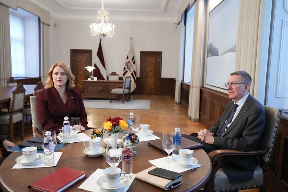 Edgars Rinkēvičs Rīgas pilī ticies ar Ministru prezidenti Eviku Siliņu