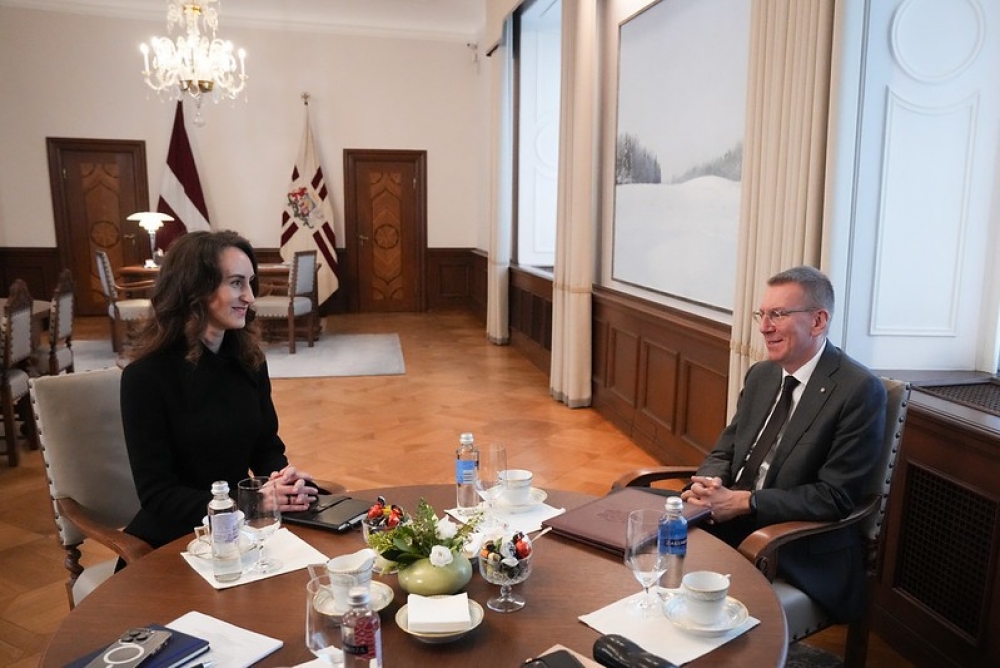 Valsts prezidents tiekas ar tiesībsardzi Karinu Palkovu