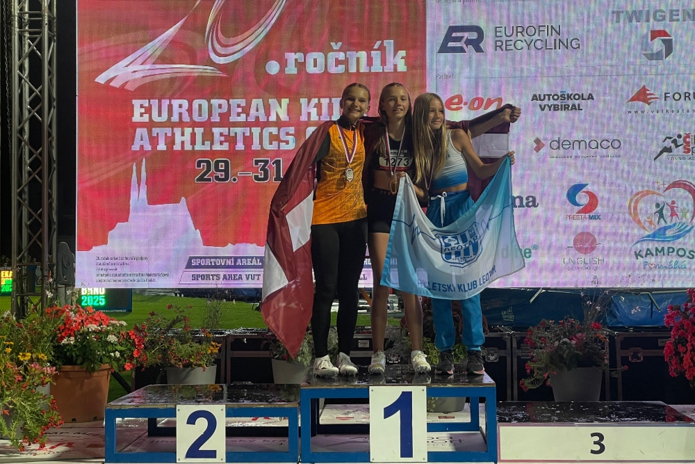 Liepājnieki no Eiropas bērnu vieglatlētikas spēlēm atgriežas ar zeltu