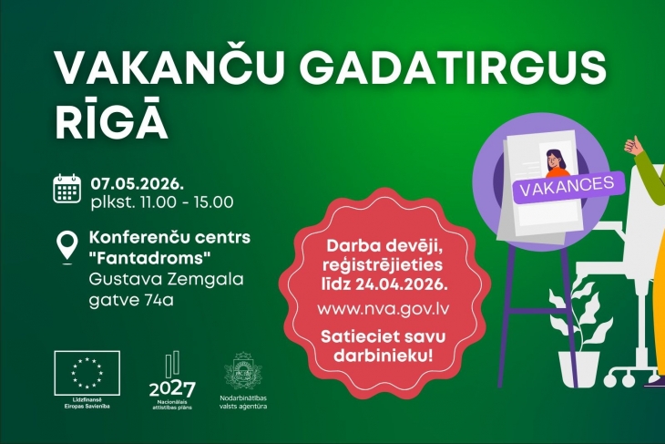 Darba devējus, kuri meklē darbiniekus, NVA aicina pieteikties dalībai Rīgas vakanču gadatirgū