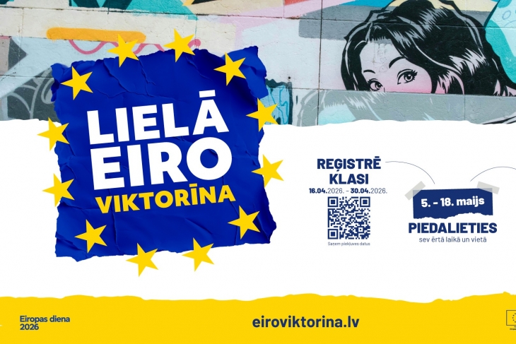 Jau sesto gadu Latvijas vidusskolas vecuma jauniešus aicina piedalīties tiešsaistes spēlē “Lielā Eiroviktorīna”