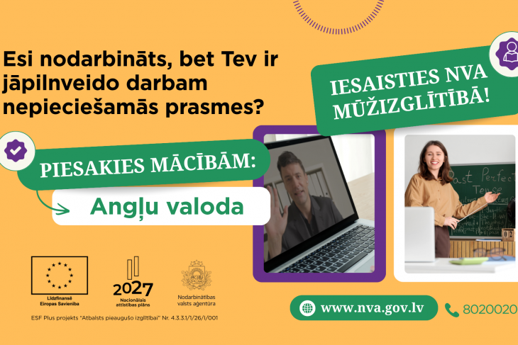 27. aprīlī NVA atsāks pieņemt nodarbināto personu pieteikumus angļu valodas programmu apguvei bez maksas