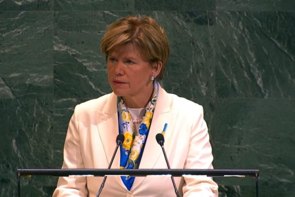 Ārlietu ministres B. Bražes runa Apvienoto Nāciju Organizācijas Ģenerālajā asamblejā Ņujorkā