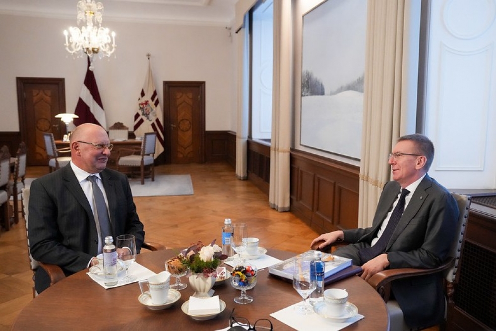 Valsts prezidents tiekas ar Jūrmalas valstspilsētas domes priekšsēdētāju Jāni Lediņu