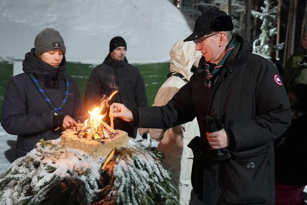 Valsts prezidents apmeklē skautu un gaidu nometni “Baltais vilks 2026”