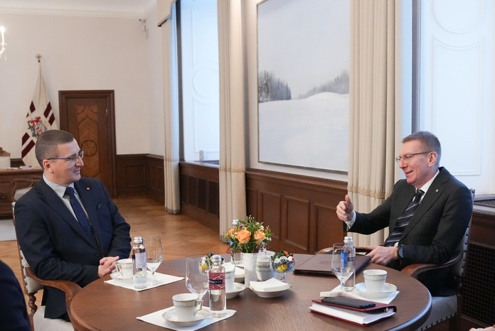 Valsts prezidents tiekas ar Jēkabpils novada pašvaldības priekšsēdētāju Raivi Ragaini