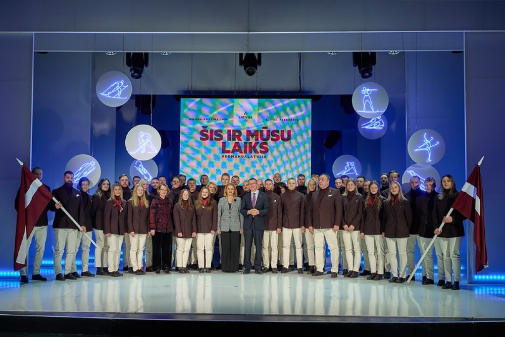 Ministru prezidente E. Siliņa piedalās pasākumā, kurā paziņo Latvijas delegācijas karognesējus Milānas–Kortīnas olimpiskajās spēlēs