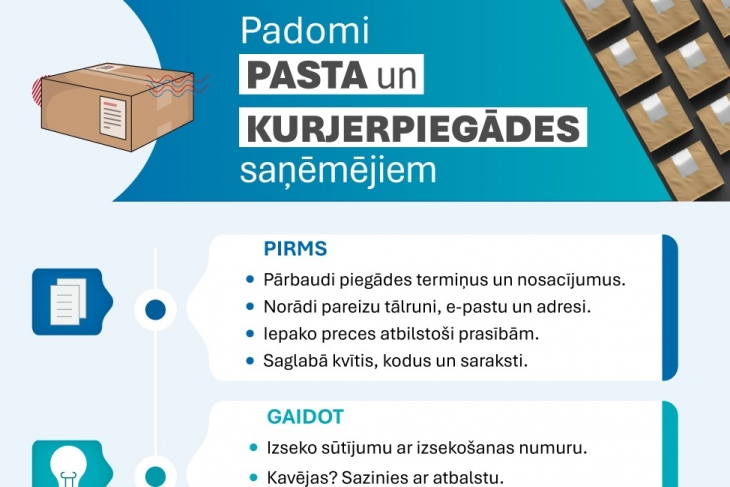 Praktiski ieteikumi patērētājiem, izmantojot pakomātus un kurjerpiegādes