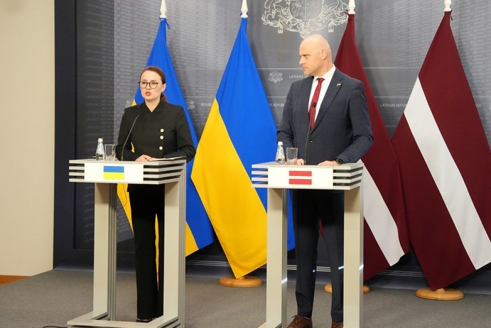 Latvijas Ministru prezidenta un Ukrainas premjerministres preses konference