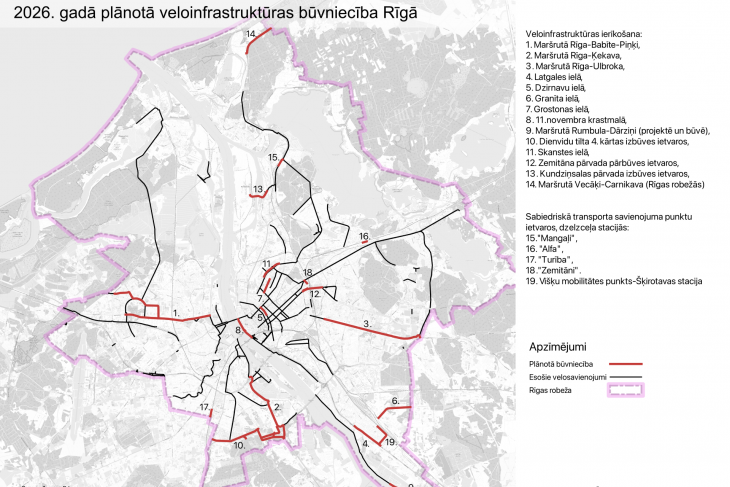 Rīgā 2026. gadā turpinās veloceļu izbūve un jaunu maršrutu attīstība