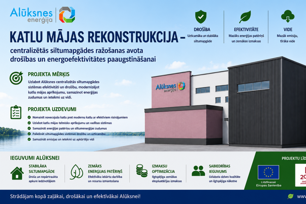 Katlu mājas rekonstrukcijas laikā, no 15. līdz 18. jūnijam, Alūksnē nebūs karstā ūdens