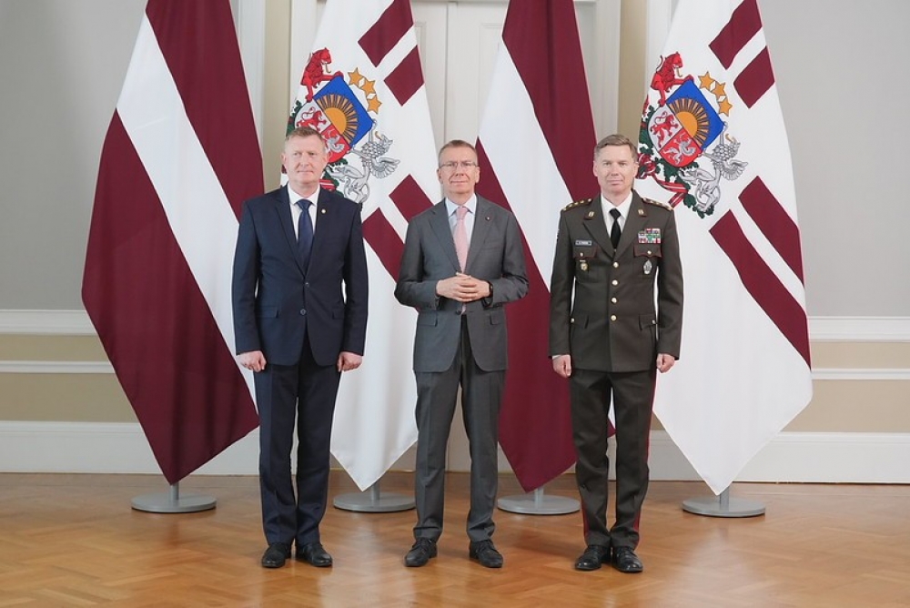 Ģenerālleitnanta dienesta pakāpes pasniegšanas ceremonija Nacionālo bruņoto spēku komandierim Kasparam Pudānam 