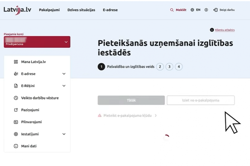 Kā pieteikties uzņemšanai izglītības iestādēs – lietošanas pamācība