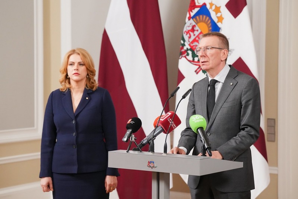 Valsts prezidenta E. Rinkēviča un Ministru prezidentes E. Siliņas tikšanās un preses konference