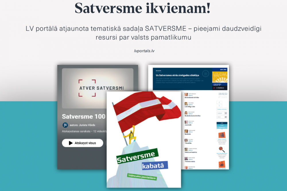 Izglītojoši materiāli par Satversmi vienuviet – LV portālā atjaunota tematiskā sadaļa