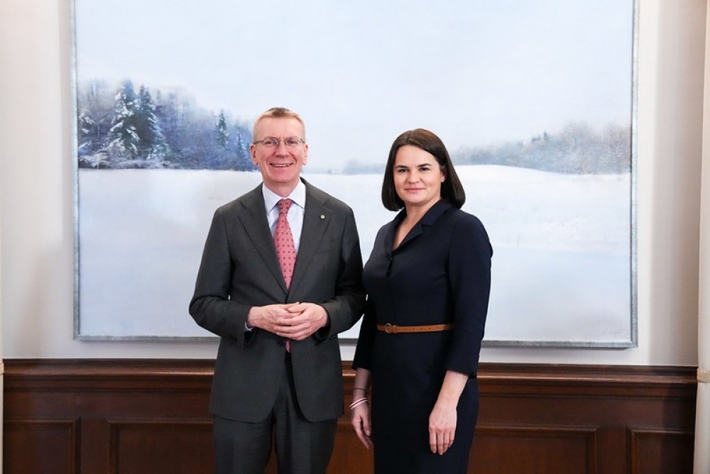 Valsts prezidents tiekas ar Baltkrievijas opozīcijas līderi Svjatlanu Cihanousku