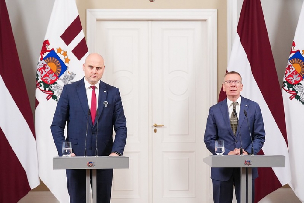 Valsts prezidenta Edgara Rinkēviča un Ministru prezidenta Andra Kulberga tikšanās un preses konference