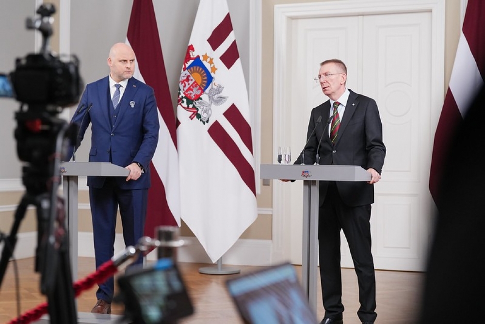  Valsts prezidenta Edgara Rinkēviča un Ministru prezidenta Andra Kulberga tikšanās un preses konference