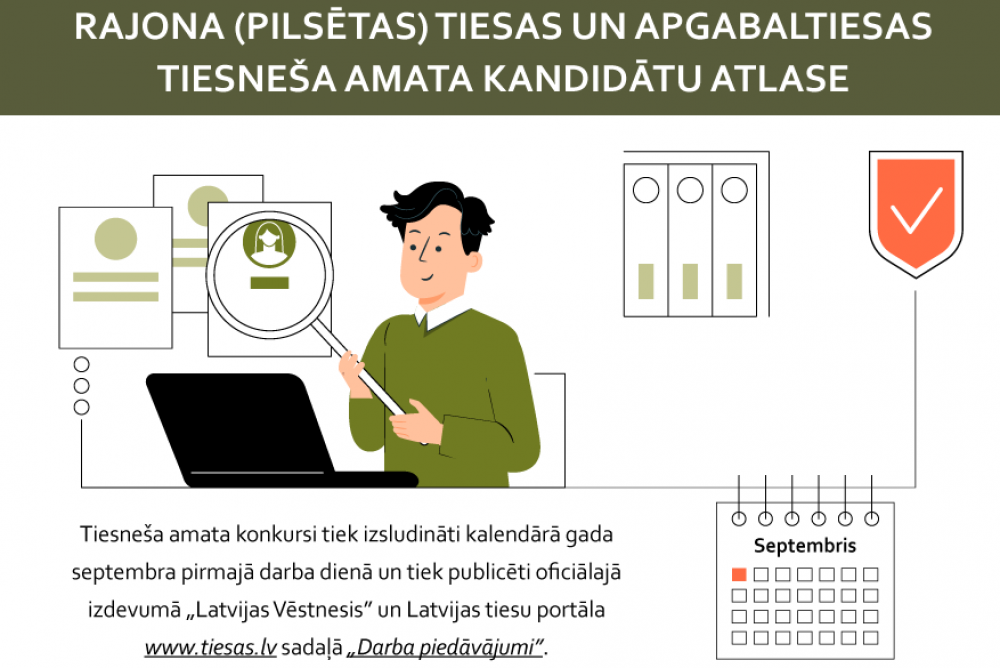 Kā kļūt par tiesnesi? Rajona (pilsētas) tiesas un apgabaltiesas tiesneša amata kandidātu atlases kārtība